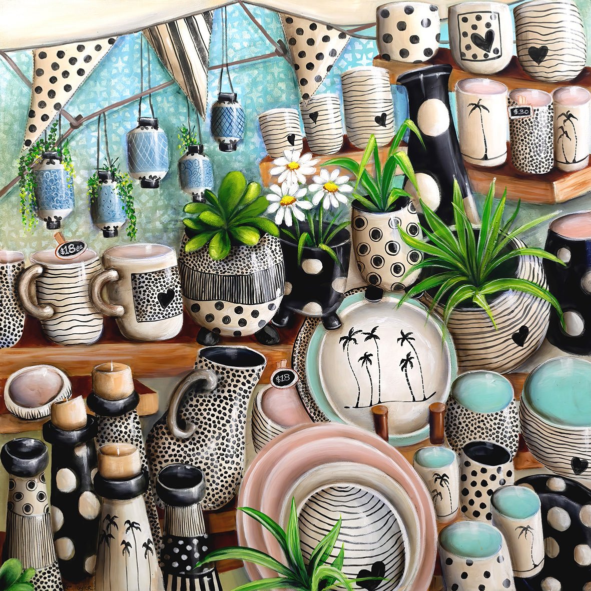 Pots, Plates & A Daisy - Original - Studio One Noosa